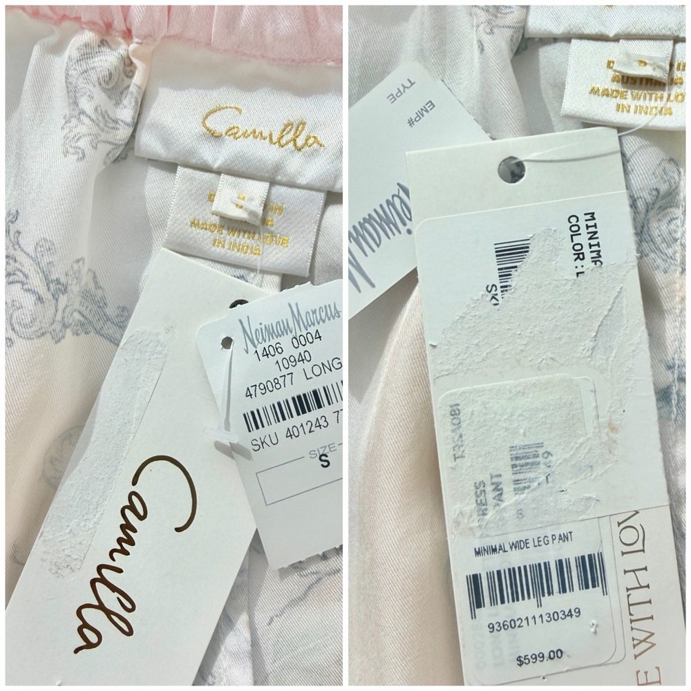 ๐ธ CAMILLA Silk Floral Long Live Letterpress Minimal Wide Leg Pants Small S - Picture 16 of 16